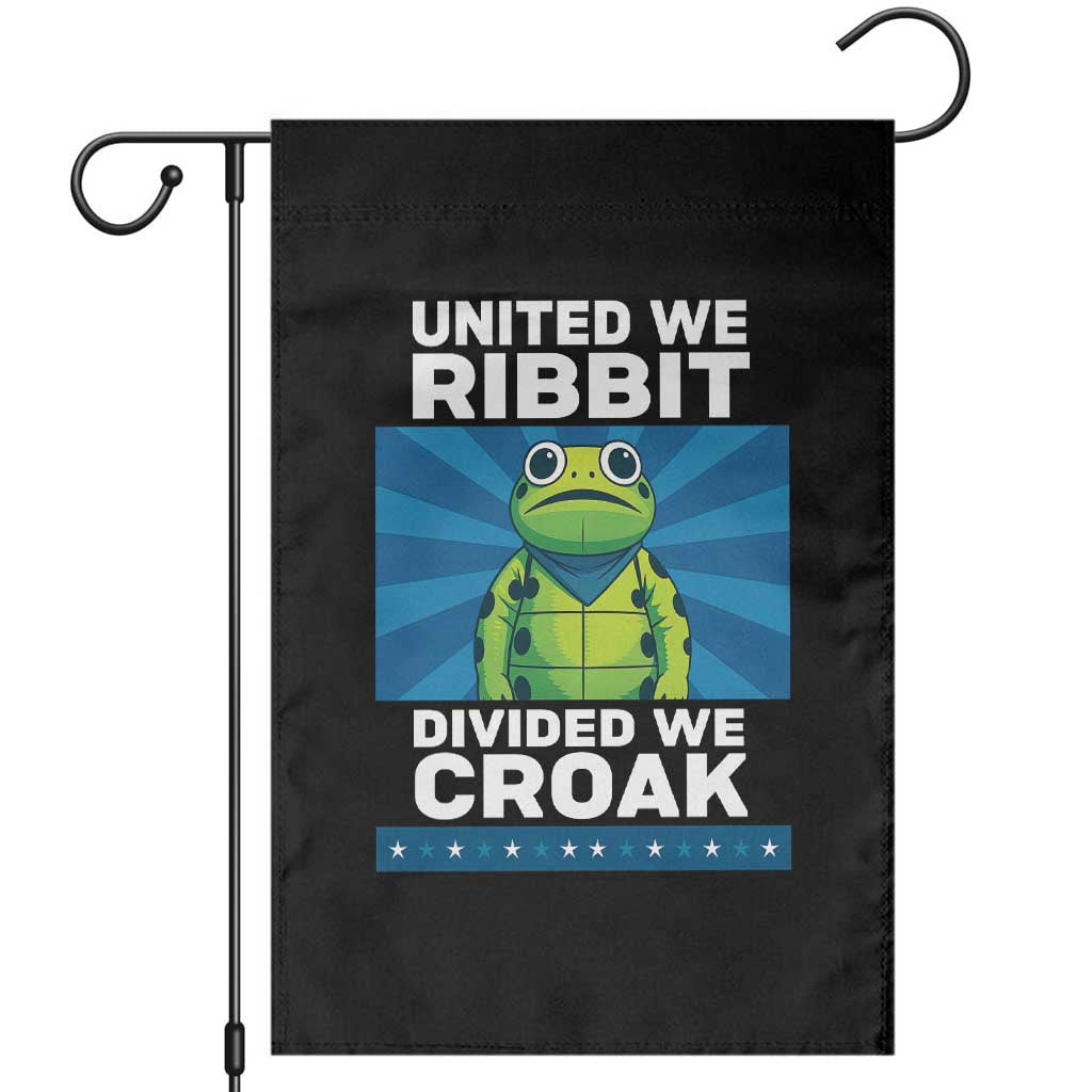 Patriotic Protest Portland Frog Garden Flag United We Ribbit Divided We Croak Resist TS02 Black Print Your Wear