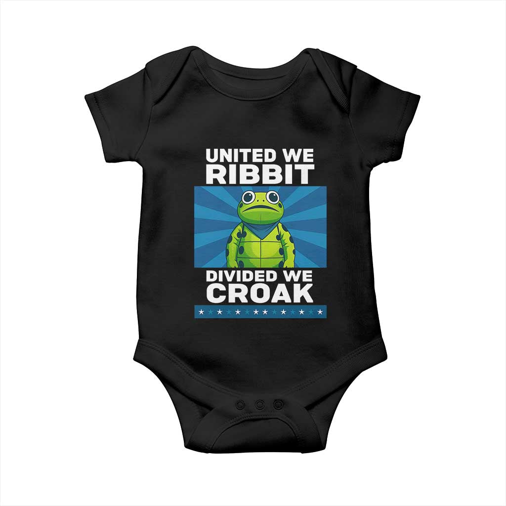 Patriotic Protest Portland Frog Baby Onesie United We Ribbit Divided We Croak Resist TS02 Black Print Your Wear