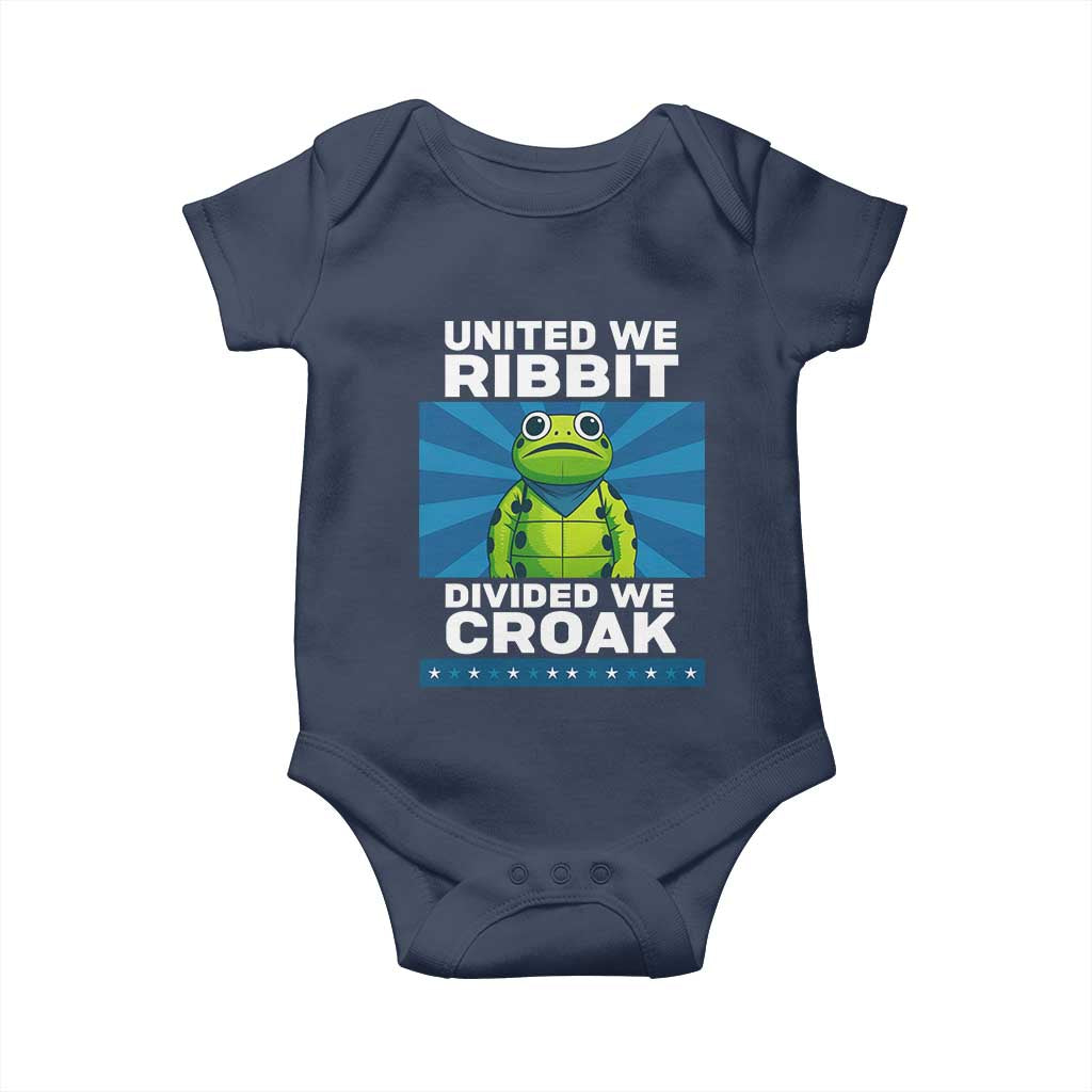 Patriotic Protest Portland Frog Baby Onesie United We Ribbit Divided We Croak Resist TS02 Navy Print Your Wear