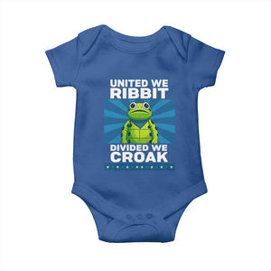 Patriotic Protest Portland Frog Baby Onesie United We Ribbit Divided We Croak Resist TS02 Royal Blue Print Your Wear