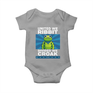 Patriotic Protest Portland Frog Baby Onesie United We Ribbit Divided We Croak Resist TS02 Sport Gray Print Your Wear