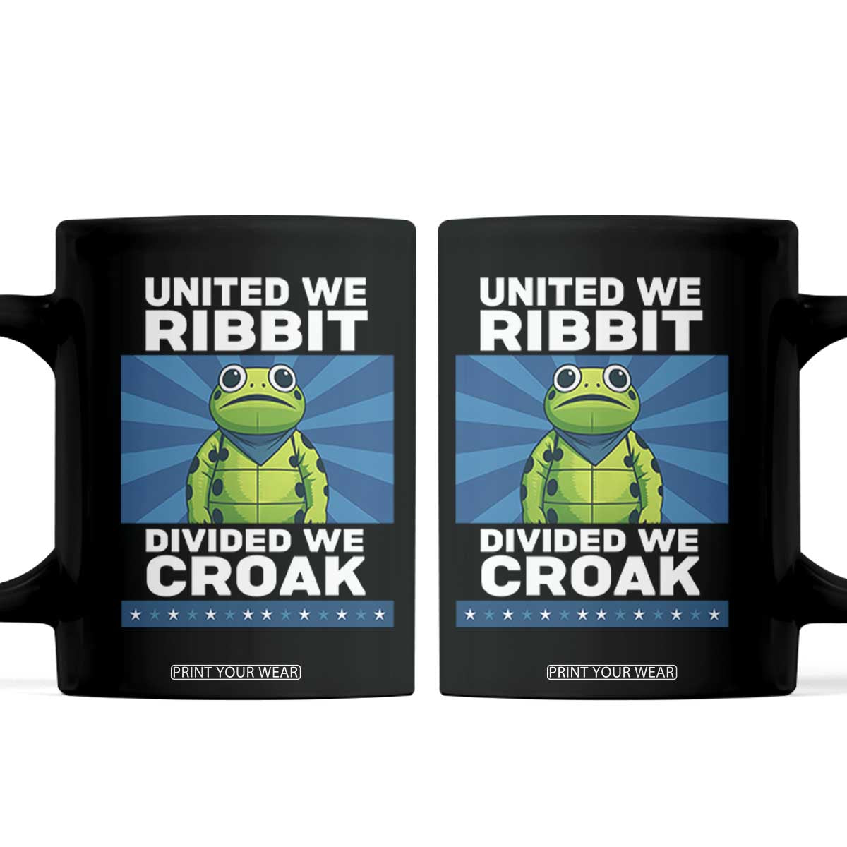 Patriotic Protest Portland Frog Coffee Mug United We Ribbit Divided We Croak Resist TS02 Black Print Your Wear