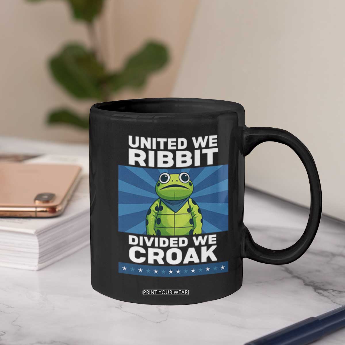 Patriotic Protest Portland Frog Coffee Mug United We Ribbit Divided We Croak Resist TS02 Print Your Wear