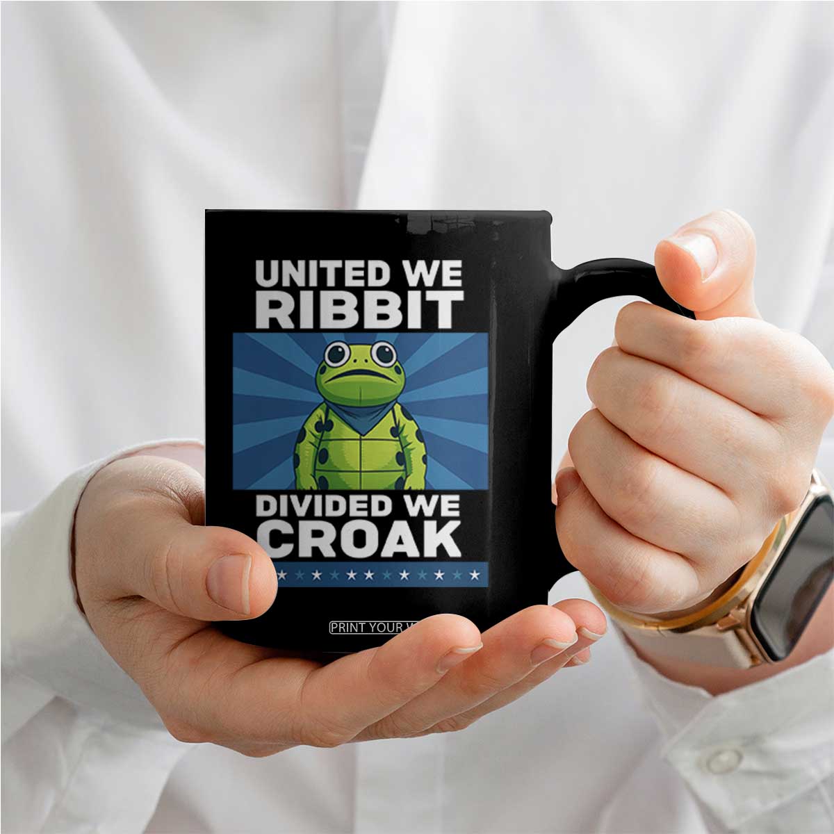 Patriotic Protest Portland Frog Coffee Mug United We Ribbit Divided We Croak Resist TS02 Print Your Wear