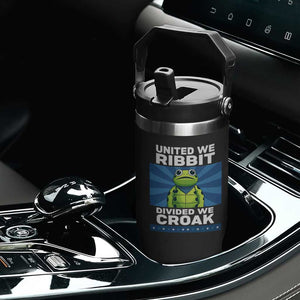 Patriotic Protest Portland Frog Flip Straw Tumbler United We Ribbit Divided We Croak Resist TS02 Print Your Wear