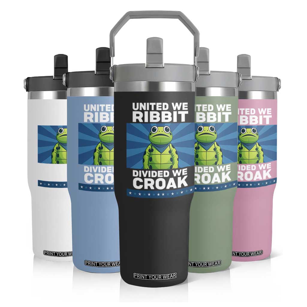Patriotic Protest Portland Frog Flip Straw Tumbler United We Ribbit Divided We Croak Resist TS02 Print Your Wear