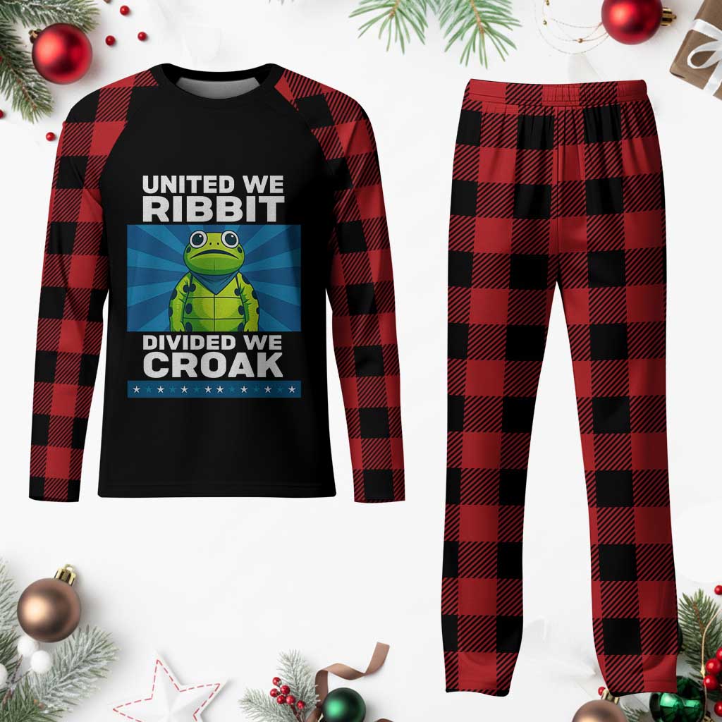 Patriotic Protest Portland Frog Plaid Pajama Set United We Ribbit Divided We Croak Resist TS02 Buffalo Plaid Print Your Wear