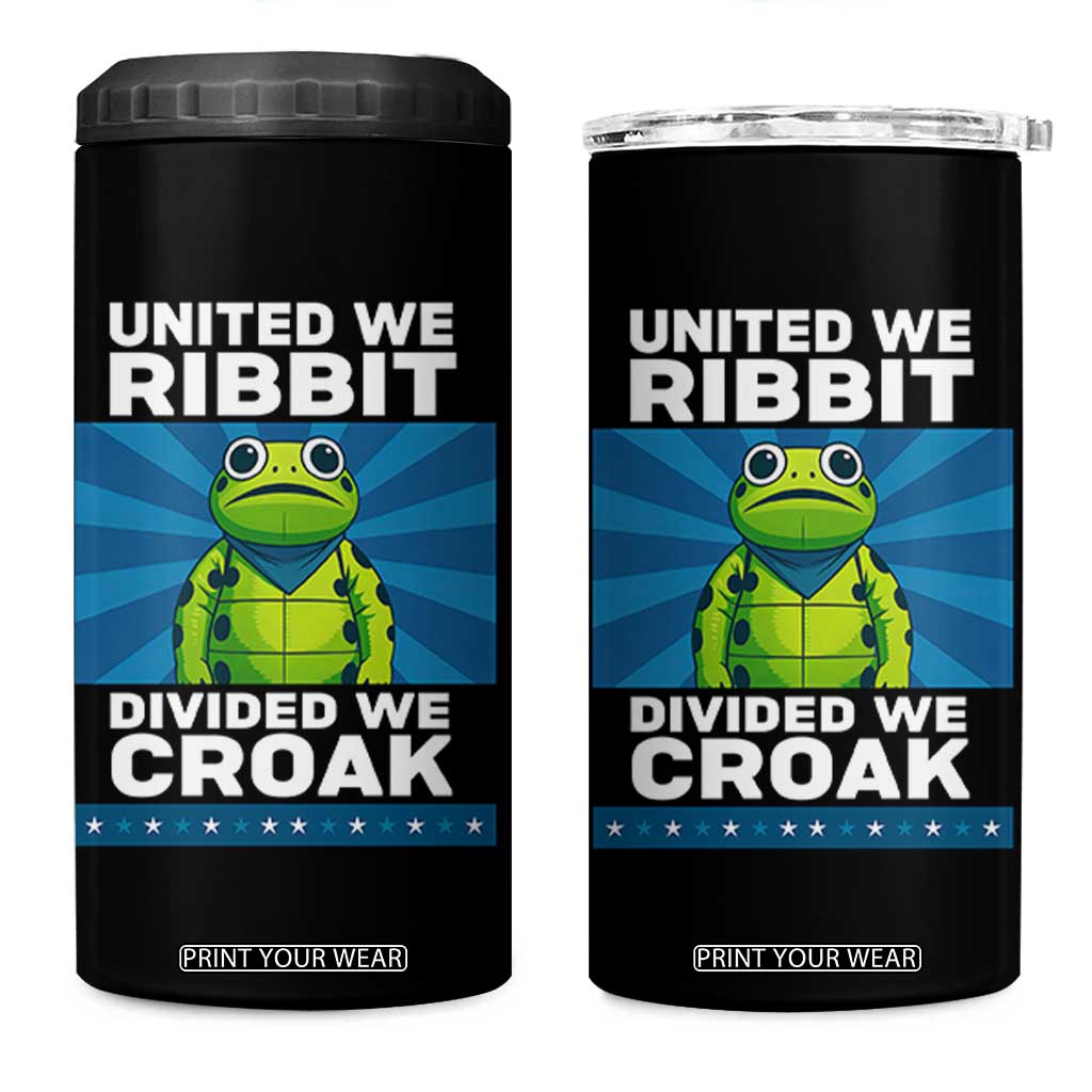 Patriotic Protest Portland Frog 4 in 1 Can Cooler Tumbler United We Ribbit Divided We Croak Resist TS02 One Size: 16 oz Black Print Your Wear