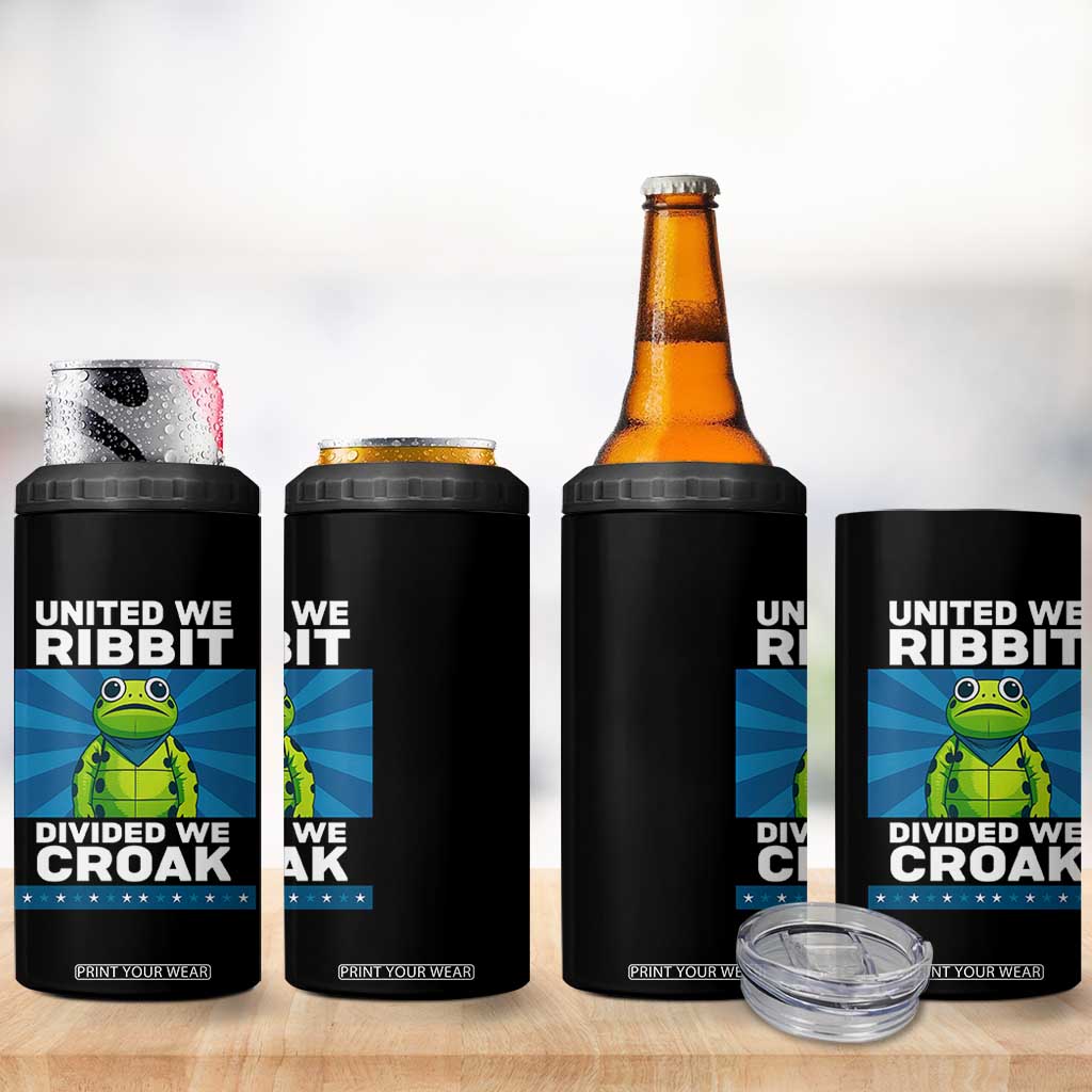 Patriotic Protest Portland Frog 4 in 1 Can Cooler Tumbler United We Ribbit Divided We Croak Resist TS02 Print Your Wear