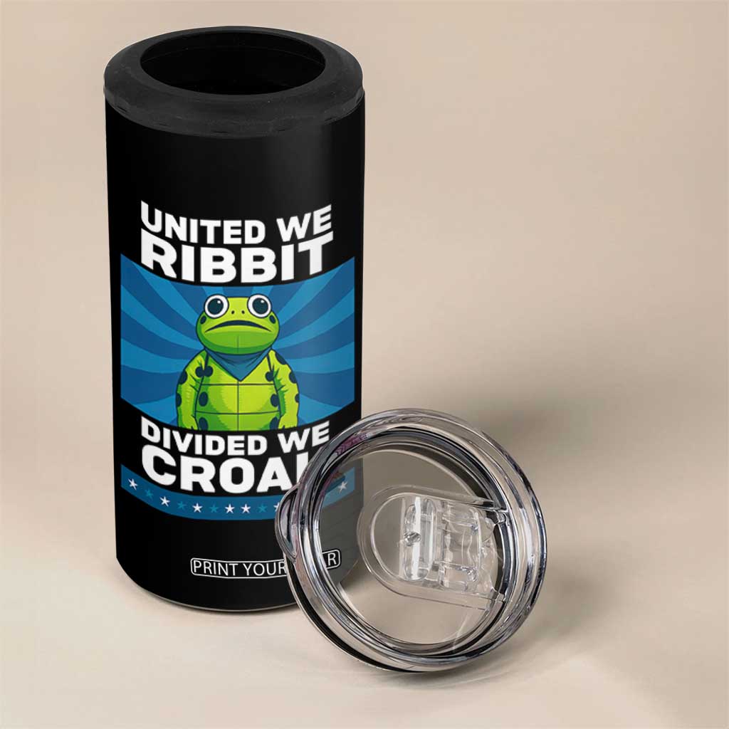 Patriotic Protest Portland Frog 4 in 1 Can Cooler Tumbler United We Ribbit Divided We Croak Resist TS02 Print Your Wear