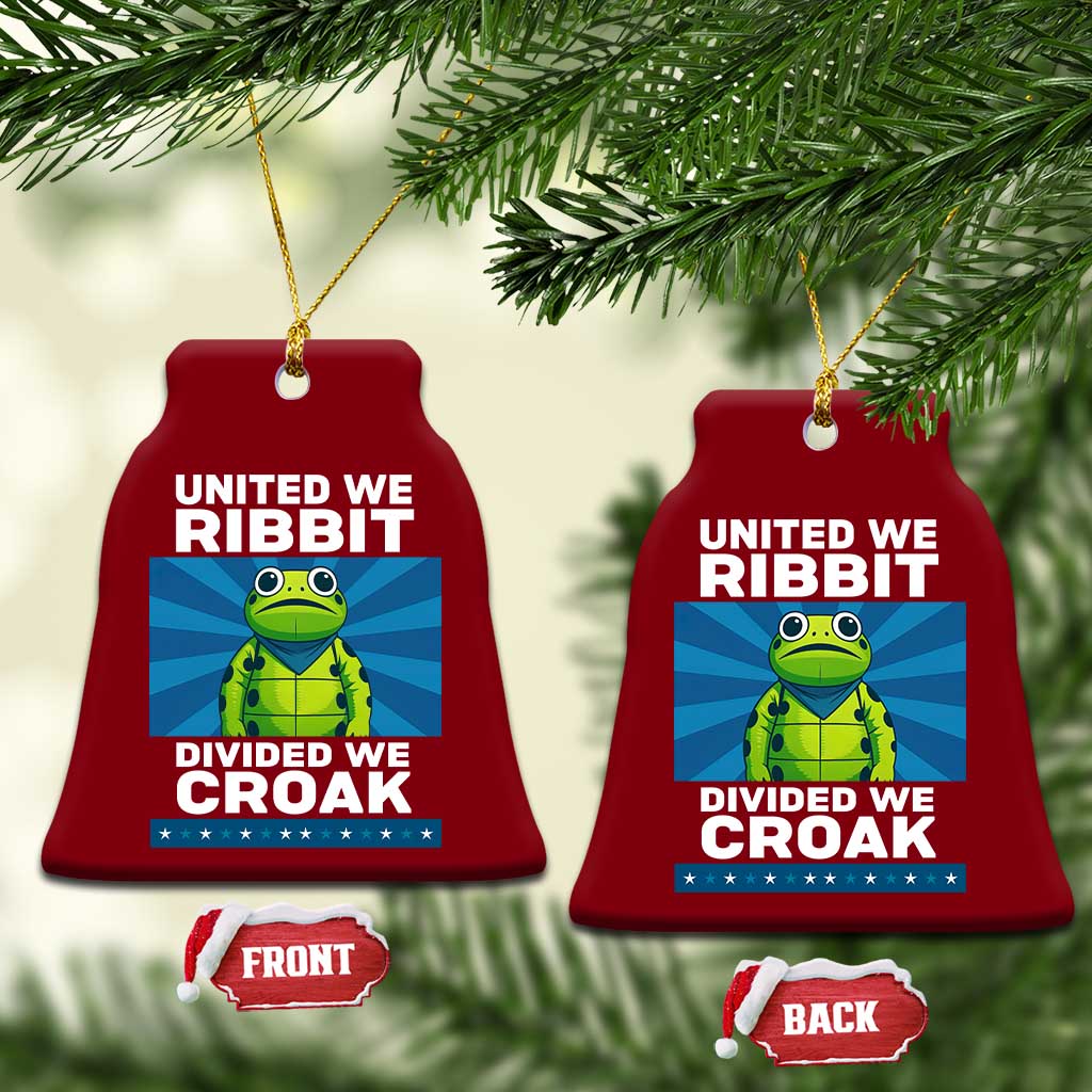 Patriotic Protest Portland Frog Ceramic Ornament United We Ribbit Divided We Croak Resist TS02 Print Your Wear