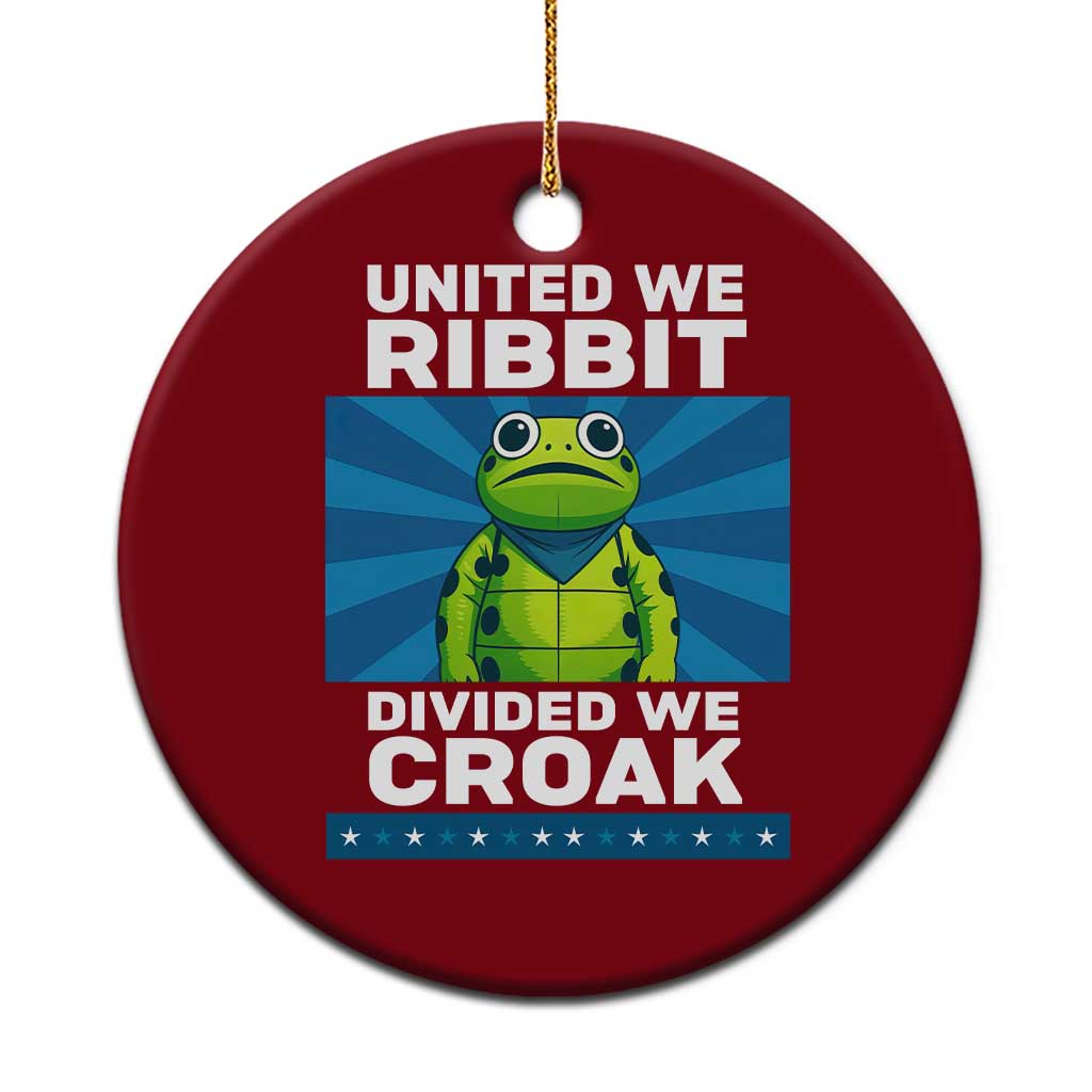 Patriotic Protest Portland Frog Ceramic Ornament United We Ribbit Divided We Croak Resist - Print Your Wear