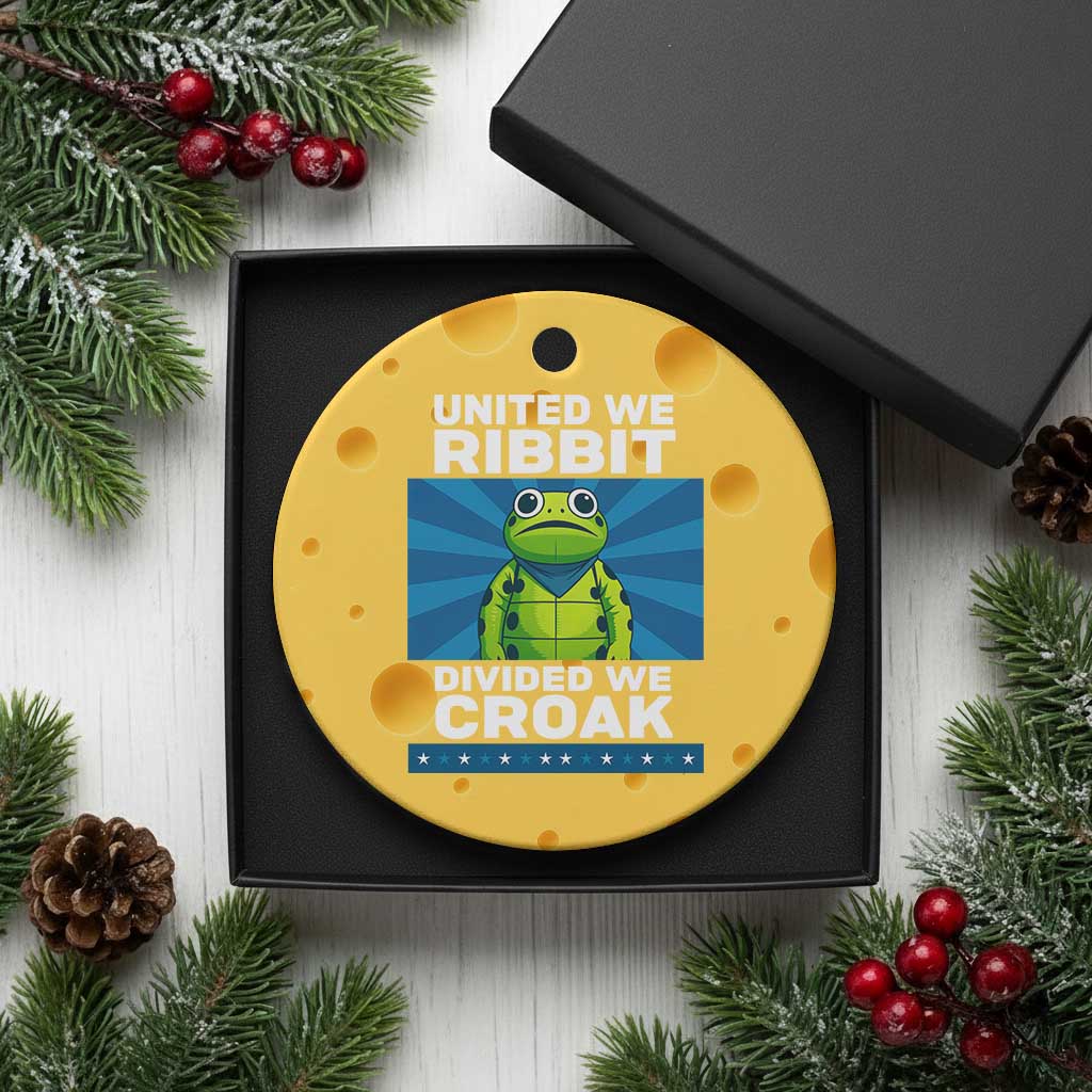 Patriotic Protest Portland Frog Ceramic Ornament United We Ribbit Divided We Croak Resist TS02 1pc Yellow Cheese Print Your Wear