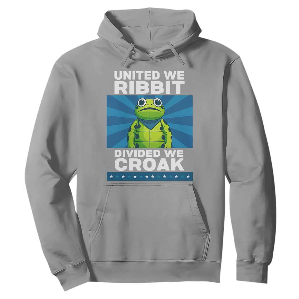 Patriotic Protest Portland Frog Hoodie United We Ribbit Divided We Croak Resist TS02 Sport Gray Print Your Wear