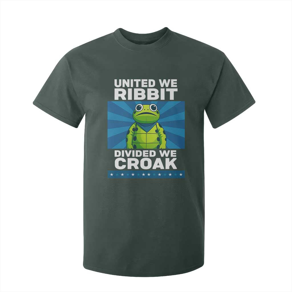 Patriotic Protest Portland Frog T Shirt For Kid United We Ribbit Divided We Croak Resist TS02 Dark Forest Green Print Your Wear