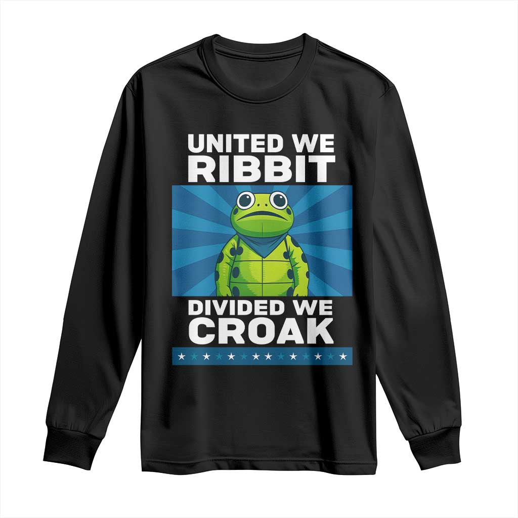 Patriotic Protest Portland Frog Long Sleeve Shirt United We Ribbit Divided We Croak Resist TS02 Black Print Your Wear