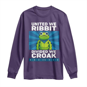 Patriotic Protest Portland Frog Long Sleeve Shirt United We Ribbit Divided We Croak Resist TS02 Purple Print Your Wear