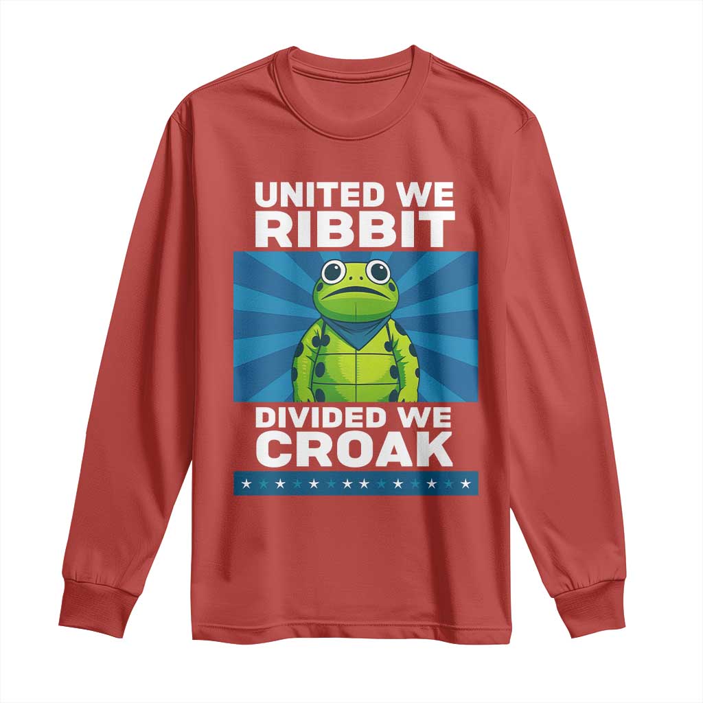 Patriotic Protest Portland Frog Long Sleeve Shirt United We Ribbit Divided We Croak Resist TS02 Red Print Your Wear