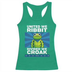 Patriotic Protest Portland Frog Racerback Tank Top United We Ribbit Divided We Croak Resist TS02 Irish Green Print Your Wear