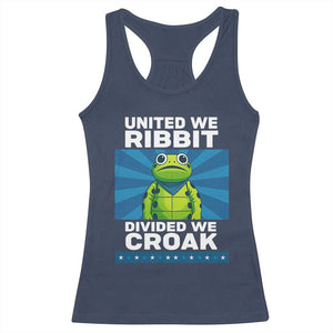 Patriotic Protest Portland Frog Racerback Tank Top United We Ribbit Divided We Croak Resist TS02 Navy Print Your Wear