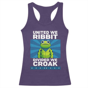 Patriotic Protest Portland Frog Racerback Tank Top United We Ribbit Divided We Croak Resist TS02 Purple Print Your Wear