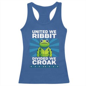 Patriotic Protest Portland Frog Racerback Tank Top United We Ribbit Divided We Croak Resist TS02 Royal Blue Print Your Wear