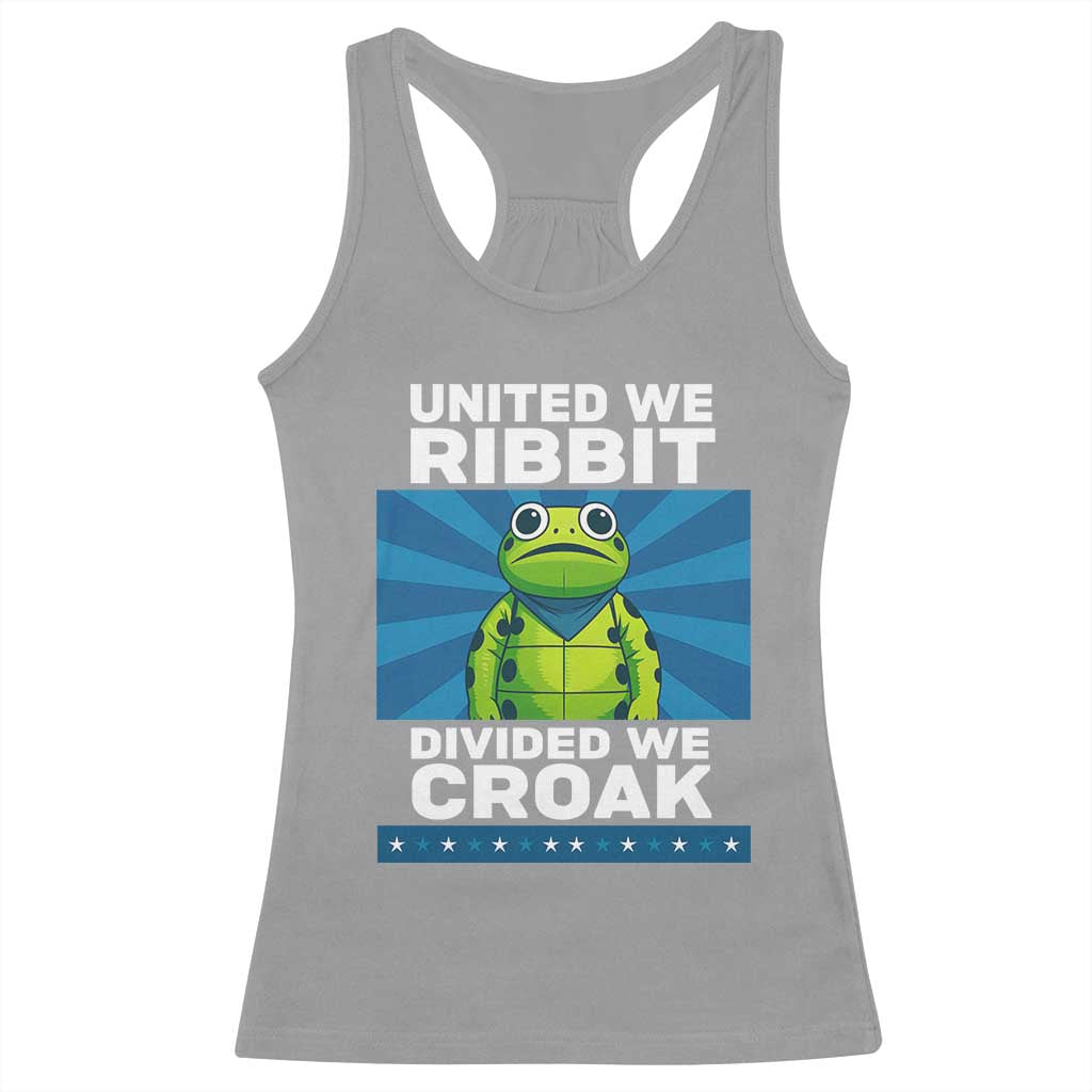 Patriotic Protest Portland Frog Racerback Tank Top United We Ribbit Divided We Croak Resist TS02 Sport Gray Print Your Wear