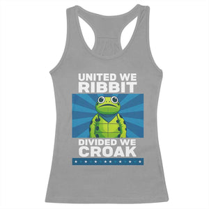 Patriotic Protest Portland Frog Racerback Tank Top United We Ribbit Divided We Croak Resist TS02 Sport Gray Print Your Wear