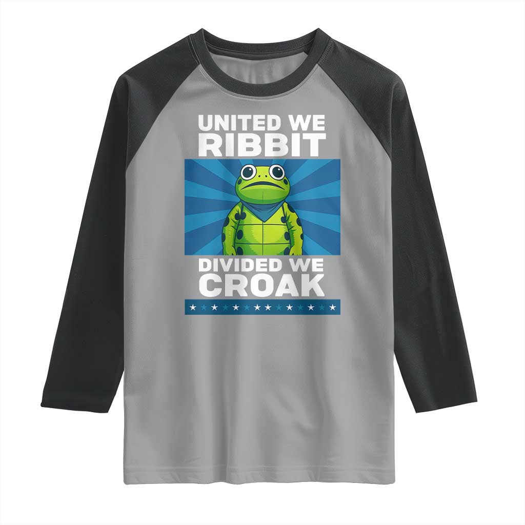 Patriotic Protest Portland Frog Raglan Shirt United We Ribbit Divided We Croak Resist TS02 Sport Gray Black Print Your Wear