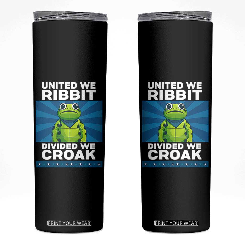 Patriotic Protest Portland Frog Skinny Tumbler United We Ribbit Divided We Croak Resist TS02 Black Print Your Wear