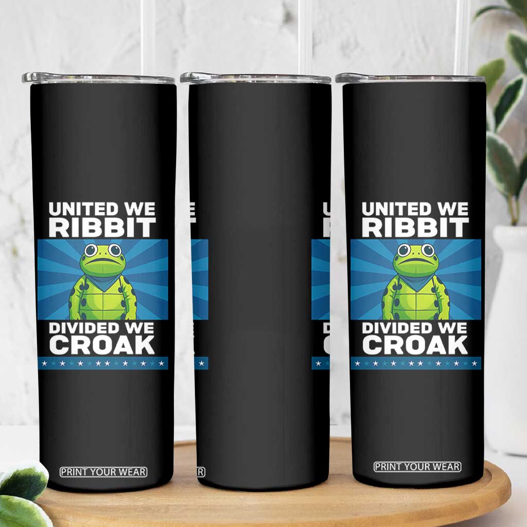 Patriotic Protest Portland Frog Skinny Tumbler United We Ribbit Divided We Croak Resist TS02 Print Your Wear