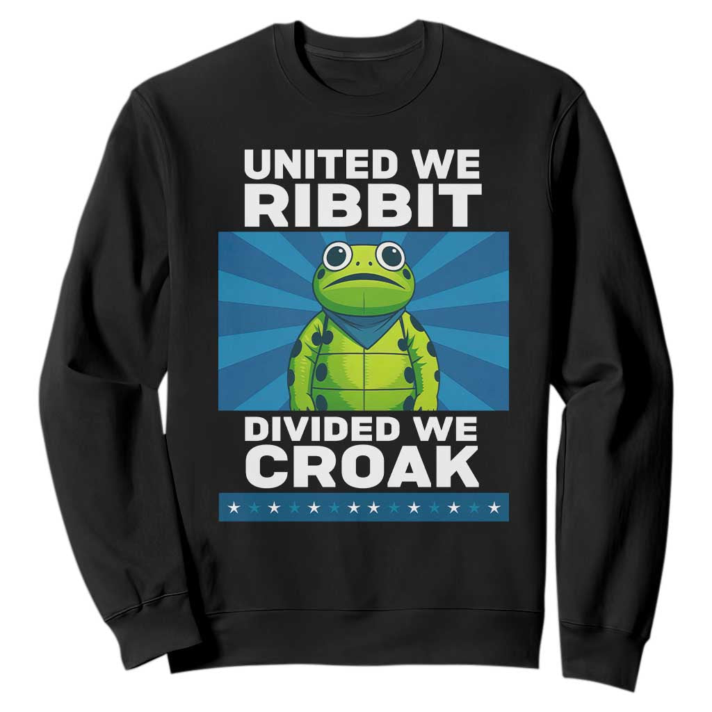 Patriotic Protest Portland Frog Sweatshirt United We Ribbit Divided We Croak Resist TS02 Black Print Your Wear