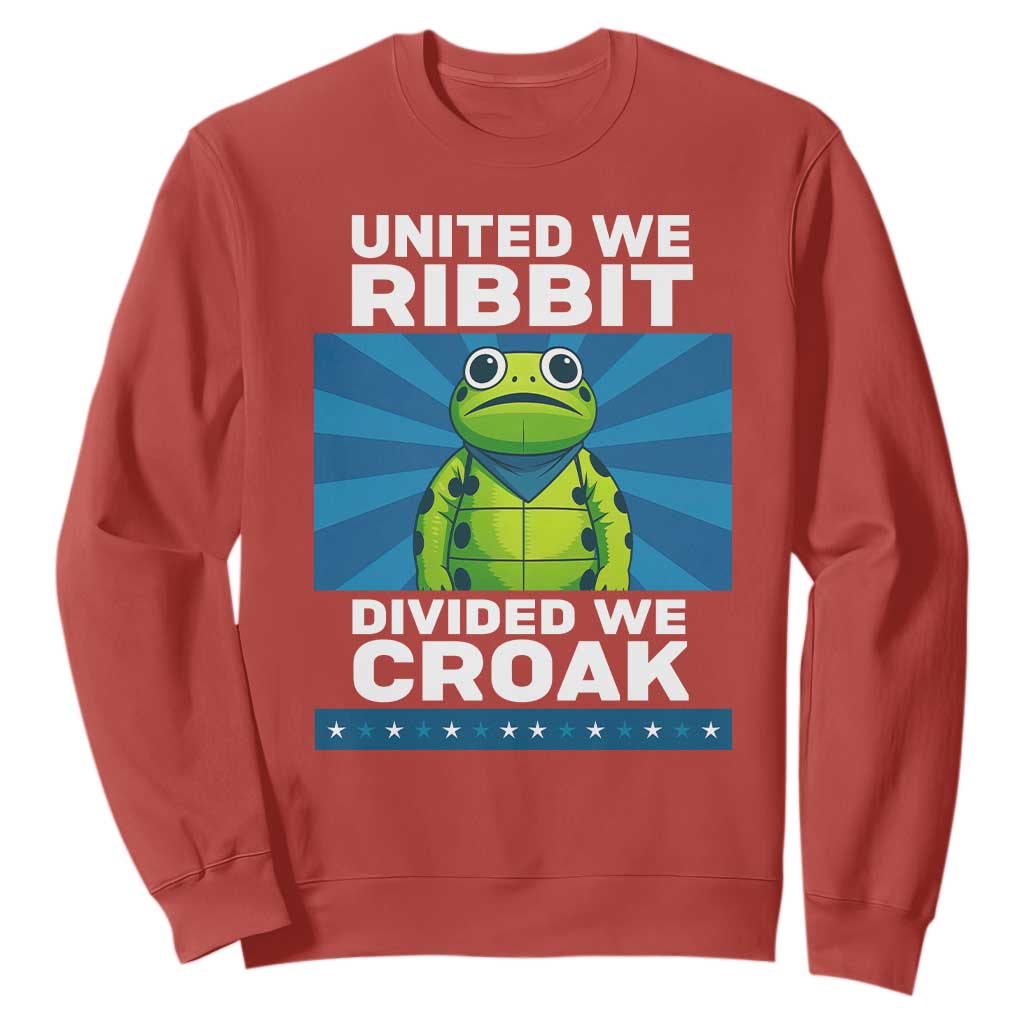 Patriotic Protest Portland Frog Sweatshirt United We Ribbit Divided We Croak Resist TS02 Red Print Your Wear