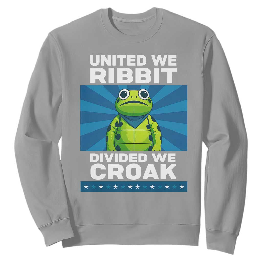 Patriotic Protest Portland Frog Sweatshirt United We Ribbit Divided We Croak Resist TS02 Sport Gray Print Your Wear