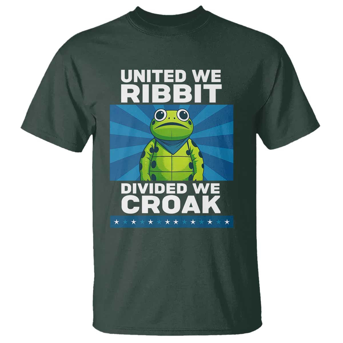 Patriotic Protest Portland Frog T Shirt United We Ribbit Divided We Croak Resist TS02 Dark Forest Green Print Your Wear