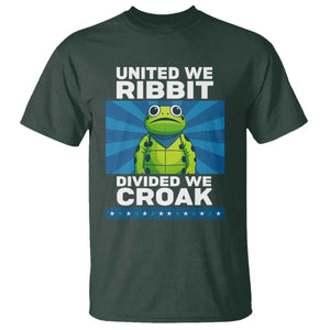 Patriotic Protest Portland Frog T Shirt United We Ribbit Divided We Croak Resist TS02 Dark Forest Green Print Your Wear