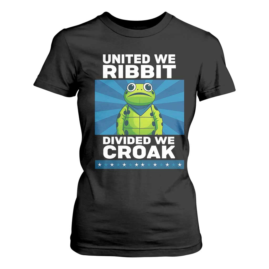 Patriotic Protest Portland Frog T Shirt For Women United We Ribbit Divided We Croak Resist TS02 Black Print Your Wear