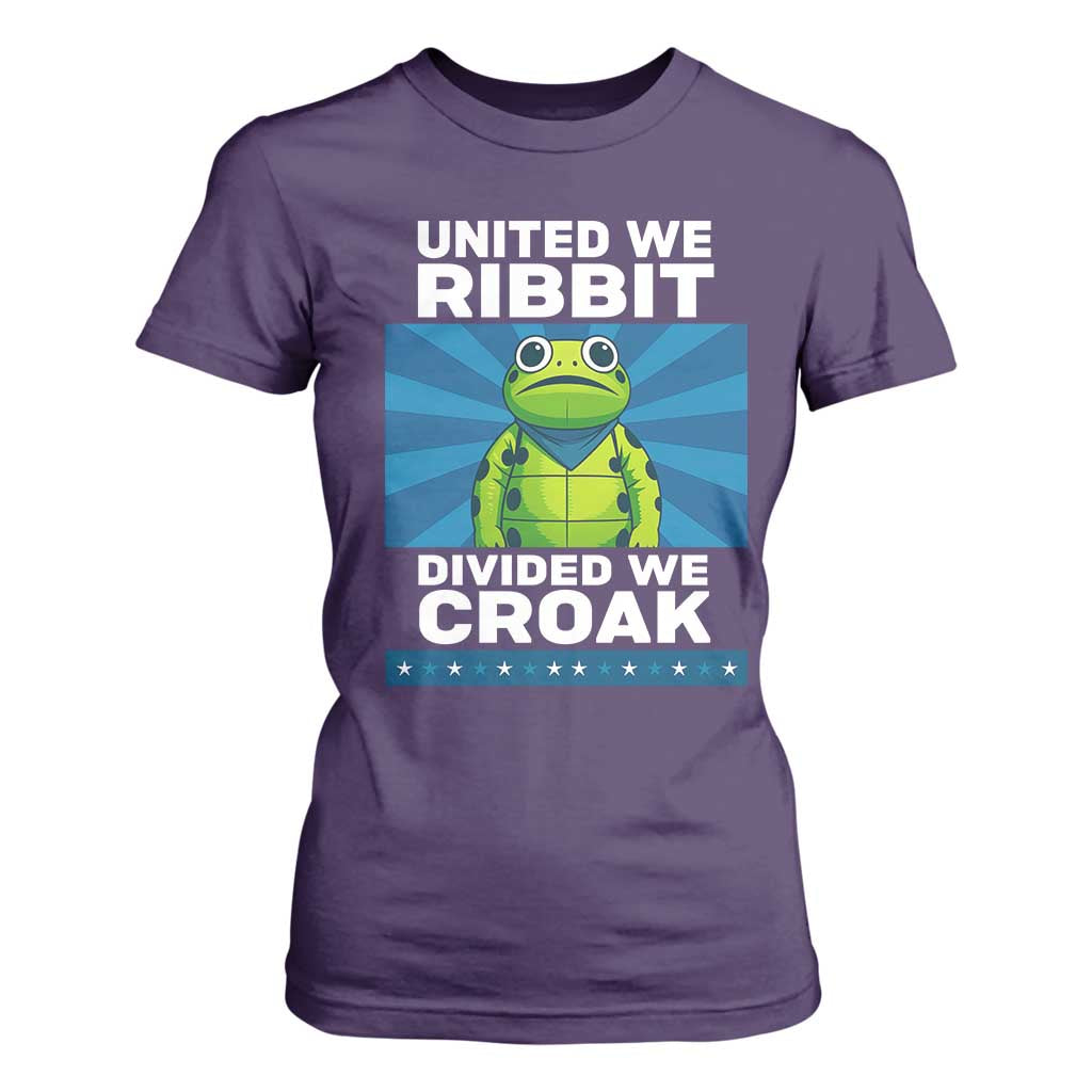 Patriotic Protest Portland Frog T Shirt For Women United We Ribbit Divided We Croak Resist TS02 Purple Print Your Wear