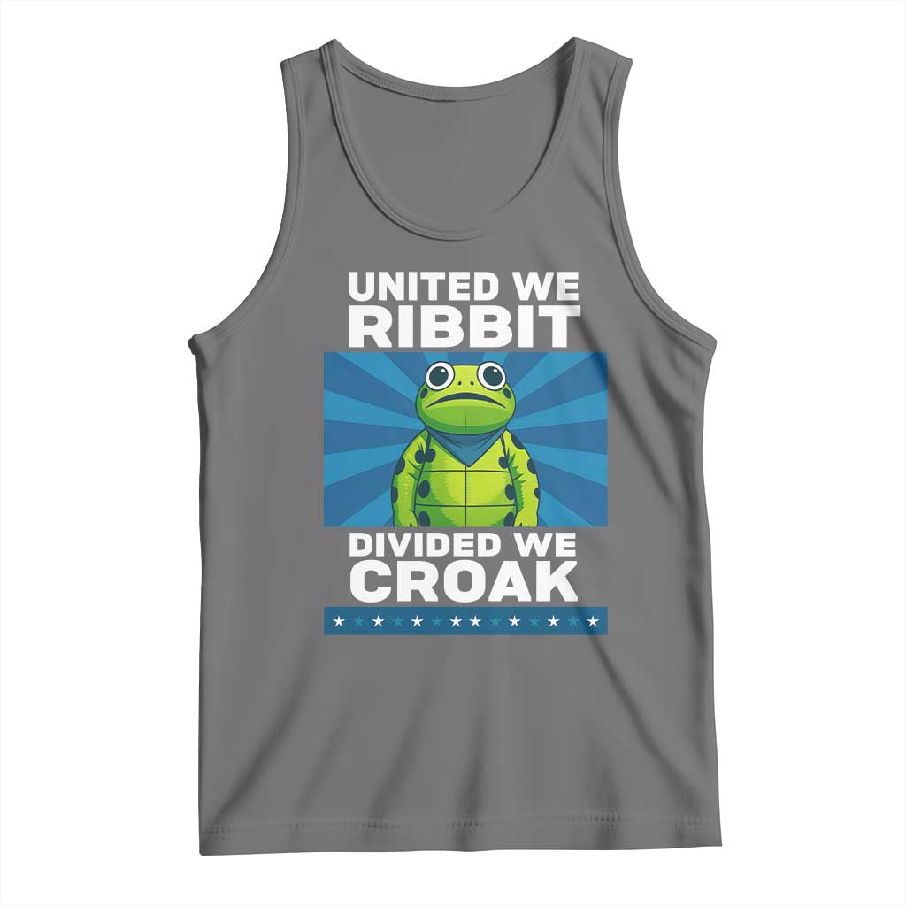 Patriotic Protest Portland Frog Tank Top United We Ribbit Divided We Croak Resist TS02 Black Heather Print Your Wear