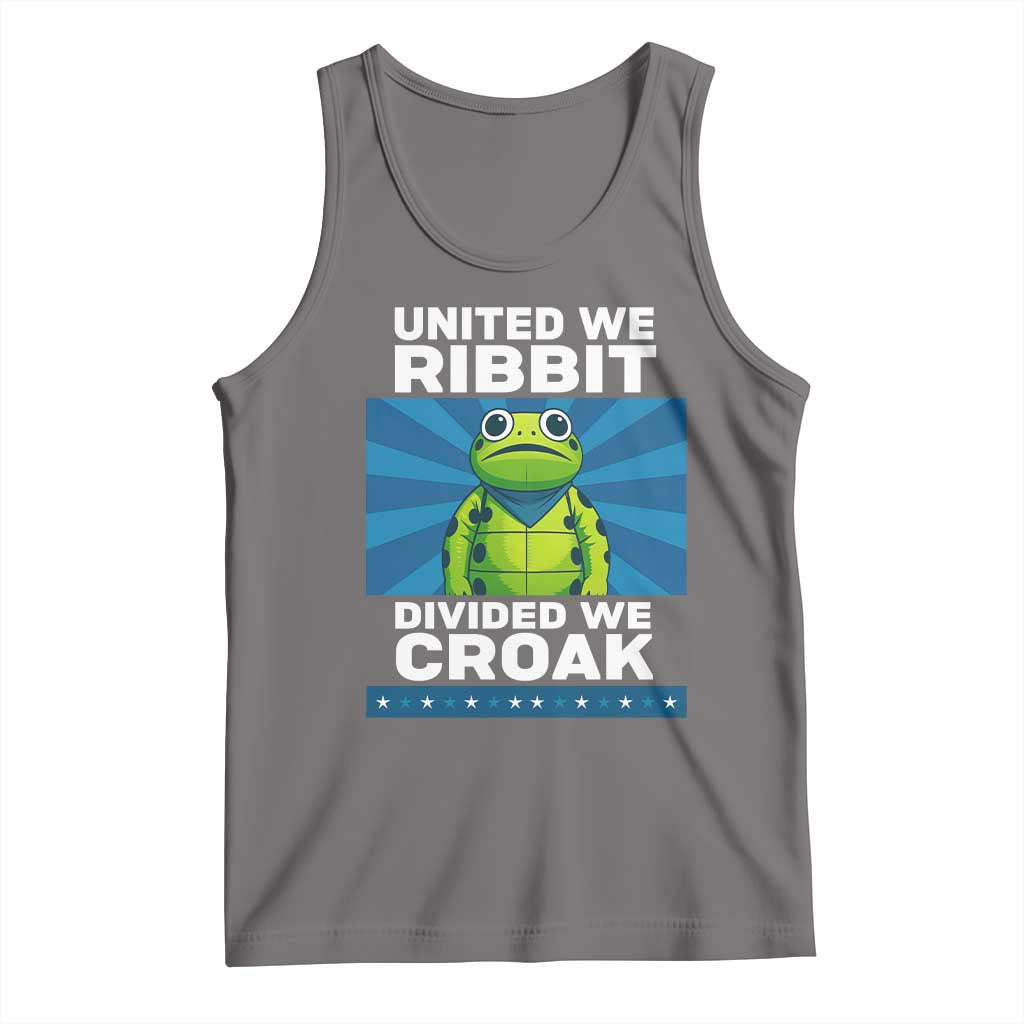 Patriotic Protest Portland Frog Tank Top United We Ribbit Divided We Croak Resist TS02 Deep Heather Print Your Wear