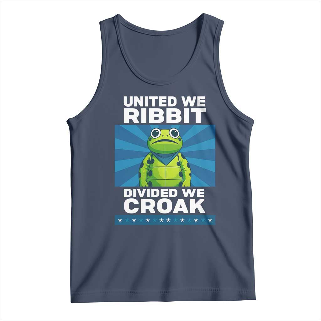 Patriotic Protest Portland Frog Tank Top United We Ribbit Divided We Croak Resist TS02 Navy Print Your Wear