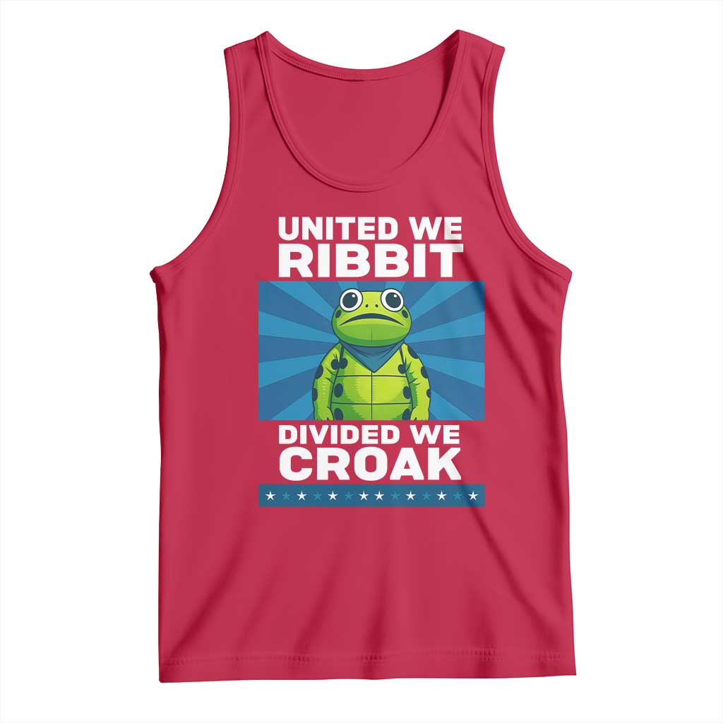 Patriotic Protest Portland Frog Tank Top United We Ribbit Divided We Croak Resist TS02 Red Print Your Wear