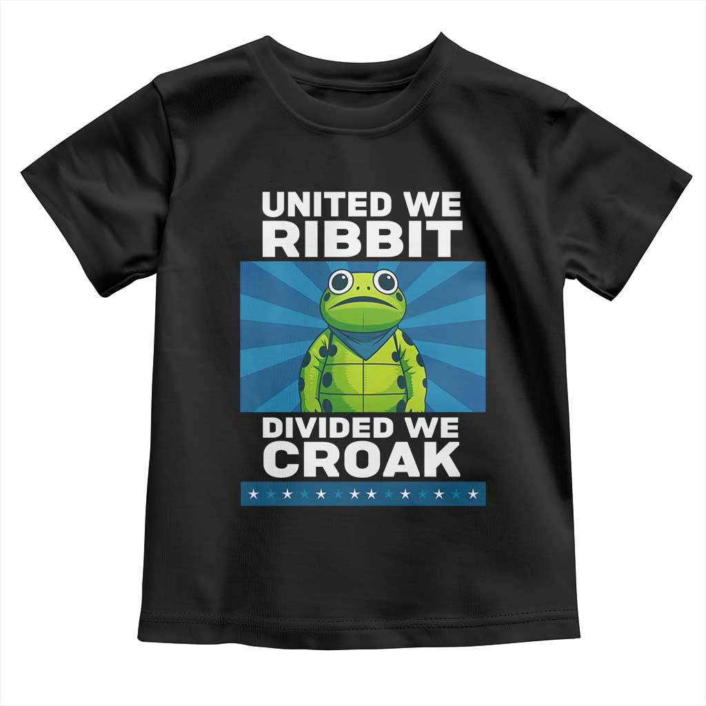 Patriotic Protest Portland Frog Toddler T Shirt United We Ribbit Divided We Croak Resist TS02 Black Print Your Wear