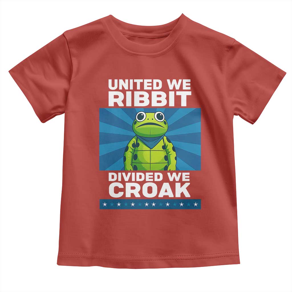 Patriotic Protest Portland Frog Toddler T Shirt United We Ribbit Divided We Croak Resist TS02 Red Print Your Wear