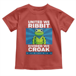 Patriotic Protest Portland Frog Toddler T Shirt United We Ribbit Divided We Croak Resist TS02 Red Print Your Wear