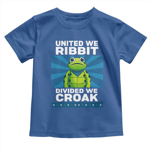 Patriotic Protest Portland Frog Toddler T Shirt United We Ribbit Divided We Croak Resist TS02 Royal Blue Print Your Wear