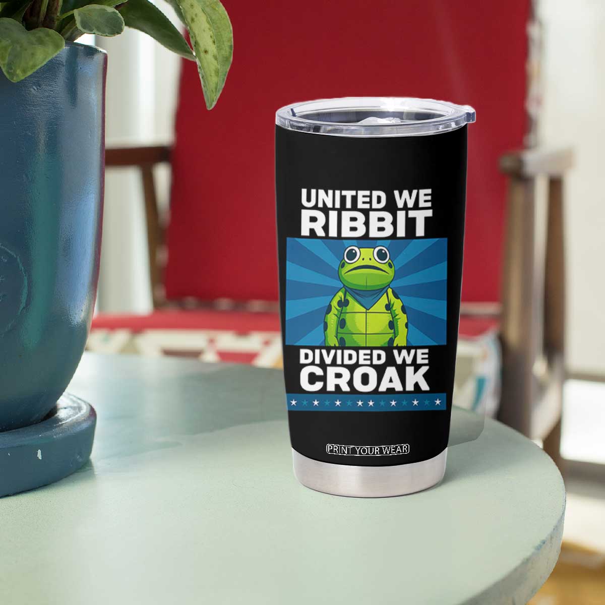 Patriotic Protest Portland Frog Tumbler Cup United We Ribbit Divided We Croak Resist TS02 Print Your Wear