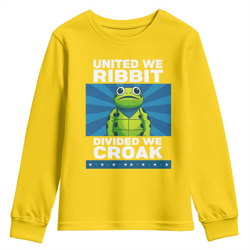 Patriotic Protest Portland Frog Youth Sweatshirt United We Ribbit Divided We Croak Resist TS02 Daisy Print Your Wear