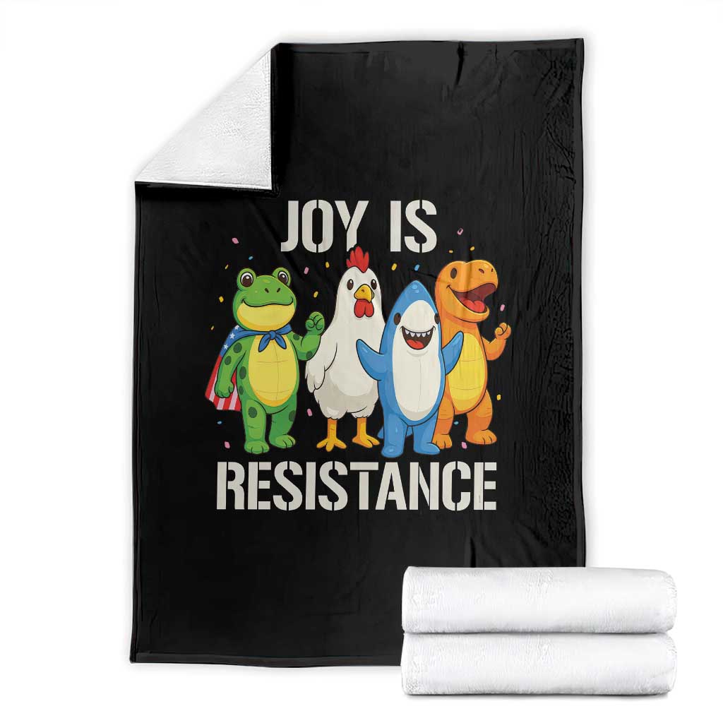 Portland Protest Inflatable Mascot Parade Throw Blanket Joy Is Resistance Resist Frog Shark Chicken Dino TS02 Black Print Your Wear