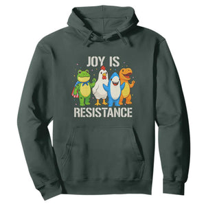 Portland Protest Inflatable Mascot Parade Hoodie Joy Is Resistance Resist Frog Shark Chicken Dino TS02 Dark Forest Green Print Your Wear